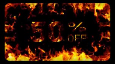 Ateş ve İndirimli Sıcak Animasyon -% 50 indirimli, Alfa Kanalı, Özel