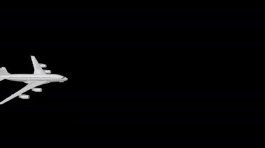 Yolcu uçağı soldan sağa uçuyor ve dönüyor, Alfa Kanalı.