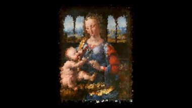 Leonardo da Vinci 'nin yaşayan tablosu - Karanfillerin Madonna' sı. Alfa Kanalı, Özel