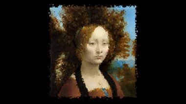 Leonardo da Vinci 'nin yaşayan tablosu Ginevra de Benci. Alfa Kanalı, Özel