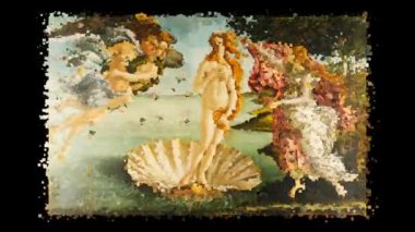 Sandro Botticelli 'nin yaşayan tablosu, Venüs' ün Doğuşu. Alfa Kanalı, Özel