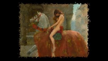 John Collier 'ın yaşayan tablosu, Leydi Godiva. Alfa Kanalı, Özel