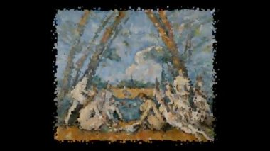 Paul Cezanne 'in canlı tablosu - Büyük Yüzücüler. Alfa Kanalı, Özel
