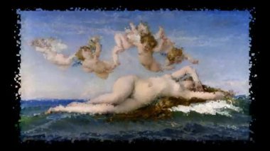 Alexandre Cabanel 'in yaşayan tablosu, Venüs' ün Doğuşu. Alfa Kanalı, Özel