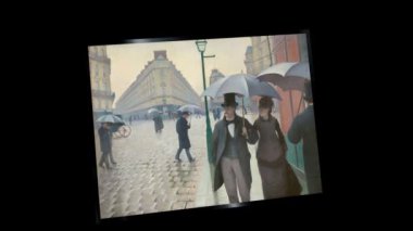 Gustave Caillebotte 'nin yüzen tablosu Paris Caddesi, Yağmurlu Gün. Alfa Kanalı