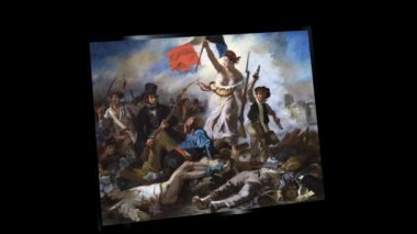 Eugene Delacroix 'in yüzen tablosu. Halka Önderlik eden Özgürlük. Alfa Kanalı