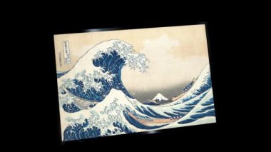Katsushika Hokusai 'nin yüzen tablosu Kanagawa açıklarındaki Büyük Dalga. Alfa Kanalı