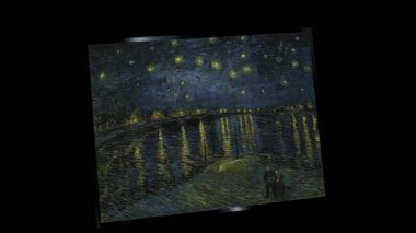 Vincent Van Gogh 'un yüzen tablosu - Rhone' un Üzerinde Yıldızlı Gece. Alfa Kanalı