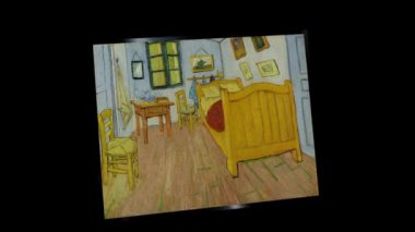 Vincent Van Gogh 'un yüzen tablosu, Arles' deki yatak odası. Alfa Kanalı