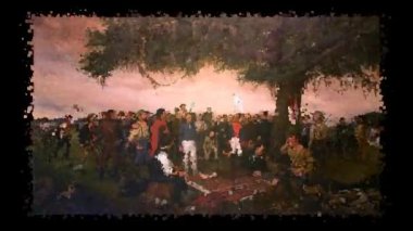 William Henry Huddle 'ın canlı tablosu - Santa Anna' nın Teslimiyeti. Alfa Kanalı, Özel