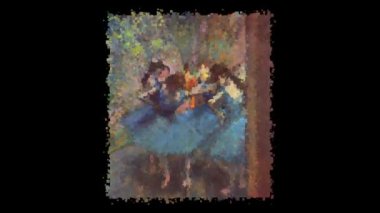 Edgar Degas 'ın canlı tablosu - Mavi Dansçılar. Alfa Kanalı, Özel