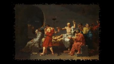 Jacques-Louis David 'in yaşayan tablosu, Sokrates' in Ölümü. Alfa Kanalı, Özel
