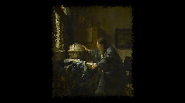 Johannes Vermeer 'in yaşayan tablosu - Astronom. Alfa Kanalı, Özel