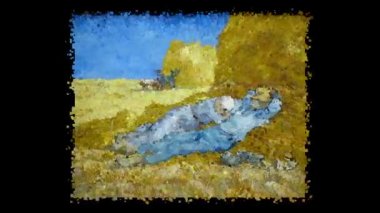 Vincent Van Gogh 'un yaşayan tablosu Siesta. Alfa Kanalı, Özel