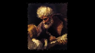 Guido Reni 'nin canlı tablosu. Aziz Matthew ve Melek. Alfa Kanalı, Özel