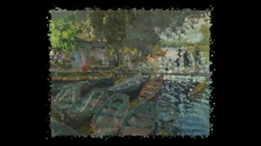 Claude Monet 'in canlı tablosu - La Grenouillere' de Yüzücüler. Alfa Kanalı, Özel