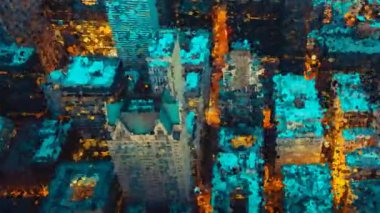 Chicago at Night, Modern Boyama, Arkaplan, 3D Render, Eşsiz Tasarım, Özel Tasarım