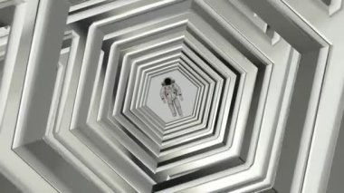 Bir Tünelde Çalışan Astronot, Reklam Şablonu, Uzay, Özel, Eşsiz Tasarım