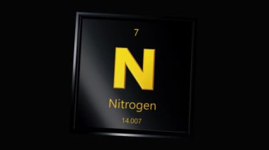 Şeffaf Arkaplan ile Nitrojen Simgesi Yüzen, Özel, Alfa Kanalı