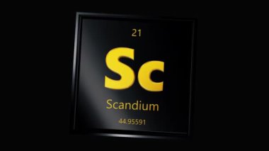 Şeffaf Arkaplan ve Özel Alfa Kanalı 'na sahip yüzen Scandium Simgesi