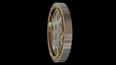 Gümüş-Altın Bitcoin, Şeffaf Arkaplan, Alfa Kanalı, Döngülü, Özel