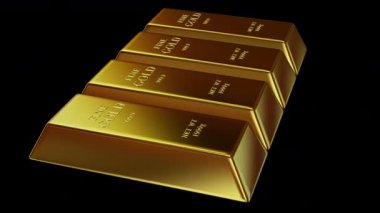 Şeffaf Alfa Kanalı olan Altın Çubuklar, Döngü, Finans, Özel, Sermaye, Banka Bulyonları