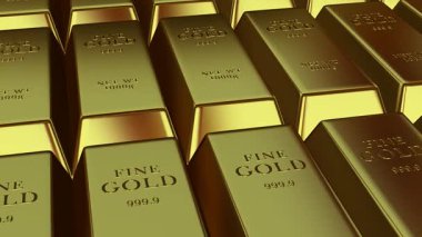 Elegant Stream of Golden Bars Illuminating Finance Brilliance and Capital Concepts on a Unique Premium Precious Metals Surface