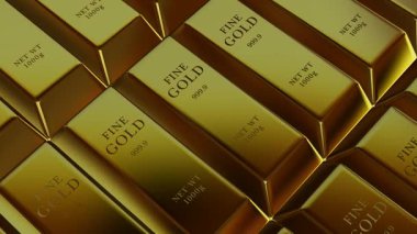 Unique Golden Bars in Fluid Motion Demonstrating Business Capital Power With Finance Success on a Premium Precious Metals Stage