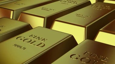 Premium Motion of Golden Bullions Portraying Capital Refinement With Finance Grandeur on an Exclusive Elegant Precious Metals Scene