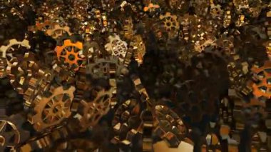 Ayna, Eşsiz Şablon, Brass Vites in Chaotic Rotation, Renkler, Arkaplan, Lüks Tasarım, Özel