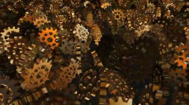 Renkler, Zarif Şablon, Brass Vites in Chaotic Rotation, Arkaplan, Eşsiz Tasarım, Özel Tasarım, Şekiller, Ayna