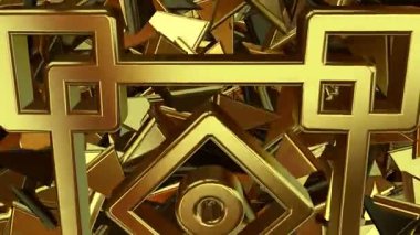 Döngülü Arkaplan, Eşsiz Şablon, Altın Rakamlar, Keskin Parçalar, Lüks Tasarım, Özel Tasarım, Döndürme