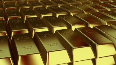 Elegant Movement Over Golden Bars Highlighting Finance and Capital Power With Business Concepts on a Unique Precious Metals Scene