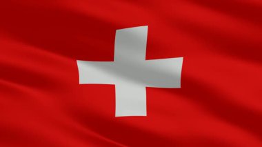 The waving flag of Switzerland shines with strong color, paired with a stylish exclusive background of elegant quality