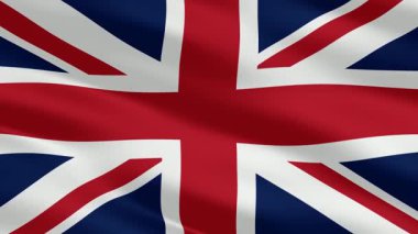 The flag of the United Kingdom moves in graceful waves, highlighted by a unique premium background of stylish depth