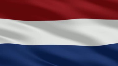 The Netherlands flag ripples in bold waves, enriched with a stylish exclusive background of premium refinement