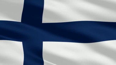 The waving flag of Finland flows gracefully, elevated by a stylish exclusive backdrop of premium modern refinement