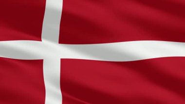 The Danish flag ripples in bold waves, presented with a refined premium background of elegant artistic detail