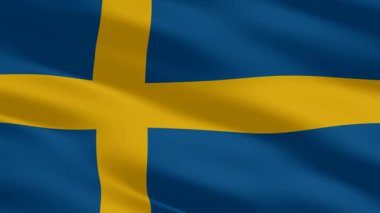 The waving flag of Sweden drifts with bright color, displayed on a stylish background of premium modern artistry