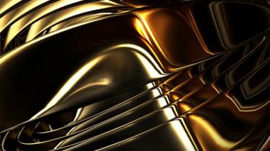 Premium Figures Covered in Sparkling Multicolored Metallic Glow Turn Endlessly to Create a Unique Elegant Background of Luxury Reflection