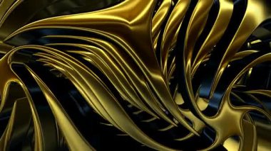 Exclusive Figures Spinning with Shiny Multicolored Metallic Surfaces Present a Premium Elegant Background of Luxury Reflection and Style