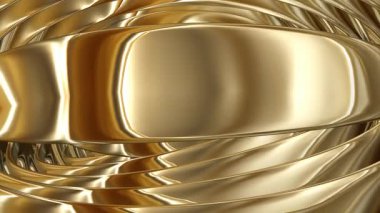 Elegant Figures Rotating Gracefully with Multicolored Metallic Shine Shape an Exclusive Premium Background of Reflection and Luxury Style