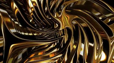 Exclusive Figures with Radiant Multicolored Metallic Surfaces Turning Smoothly Shape a Premium Background of Reflection and Luxury Style