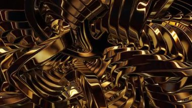 Premium Figures Turning Endlessly with Sparkling Multicolored Metallic Glow Form a Luxury Elegant Background of Exclusive Reflection