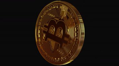 Zarif altın bitcoin para pürüzsüz dönüş, alfa kanal döngüsü özel kripto para, iş ve finans tasarımları için ideal