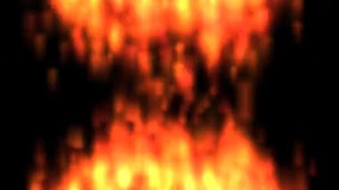 Üstten ve alttan yükselen güçlü ateş alevleri, şeffaf alfa kanalında mükemmel bir şekilde izole edilmiş sıcak parıldayan dokularla.