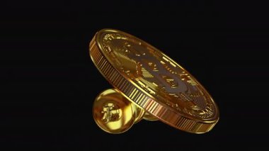 Satranç Kralı Eşsiz Zarif Dönüşüm 'de Altın Bitcoin' in Altında, Mükemmel İş Mali Yatırımı Sahnesi İçin Özel Şeffaf Alfa Kanalı