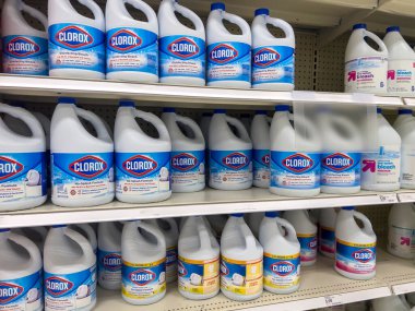 Seattle, WA USA - circa September 2022: Close up view of Clorox products for sale inside a Target store clipart