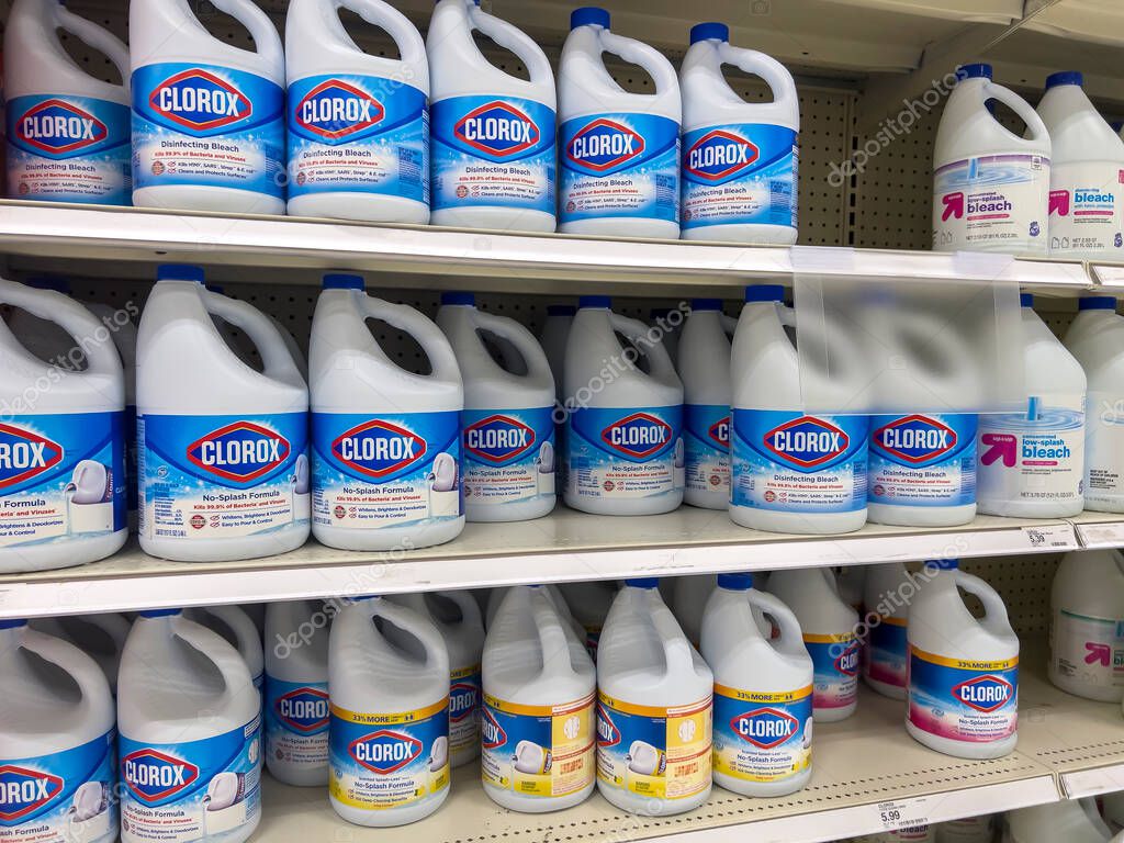 Seattle, WA USA - circa September 2022: Close up view of Clorox products for sale inside a Target store
