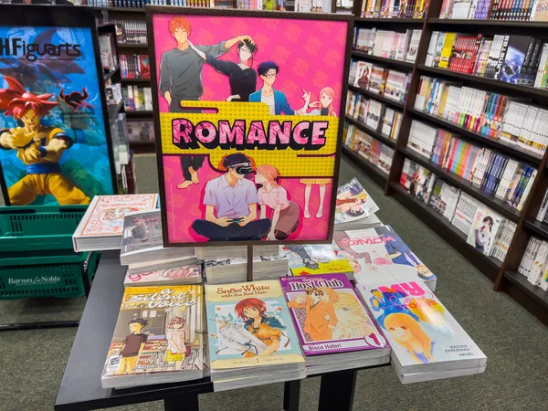 Stock image Woodinville, WA USA - circa November 2022: View of a collection of romance manga for sale inside a Barnes and Noble store.